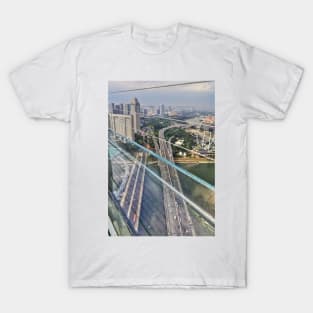 Singapore Flyer - View through Glass Wall from SkyPark T-Shirt